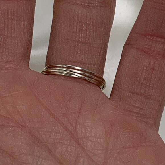 Genuine Black Pearl Ring Silver Tone Copper Wire & Black Pearl Order To Fit - Picture 6 of 8